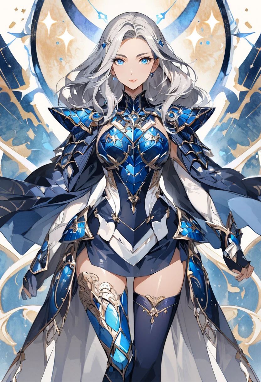 ((masterpiece, highest quality)), (detailed face), character design sheet，full body esbian, perfect proportions，Full of details, Multiple poses and expressions, very detailed, beautiful paladin girl，with a shield，((fascinating))，blue pink gradation hair color，fine eyes, beautiful eyes, ((See-through)，lace pantyhose，High Balance, Overhead halo，Natural light，Star decoration,