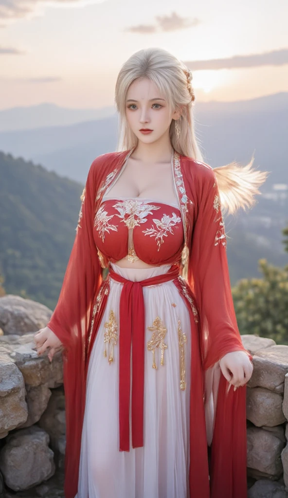(masterpiece:1.3), (best quality:1.3), (realistic:1.3), (photorealistic:1.4), (extremely intricate:1.3), (exquisitely detailed skin), cinematic light, rimlight, vibrant color, depth of field, ultra high res, 8k, uhd, hyper realistic, perfect anatomy, best shadow, ray tracing, delicate, intricate detailed, raw photo, hdr, sharp focus, portrait, 1girl, solo, (large :1.3), white skin, random hairstyle, beautiful woman wearing sabai, black and red clothes, hair ornament, gloss lips, eyeshadow, jewelry, earrings, necklace, looking at viewer, naughty face, naughty smile, dynamic pose, scenery, outdoor, thai temple, thai architecture, landscape,