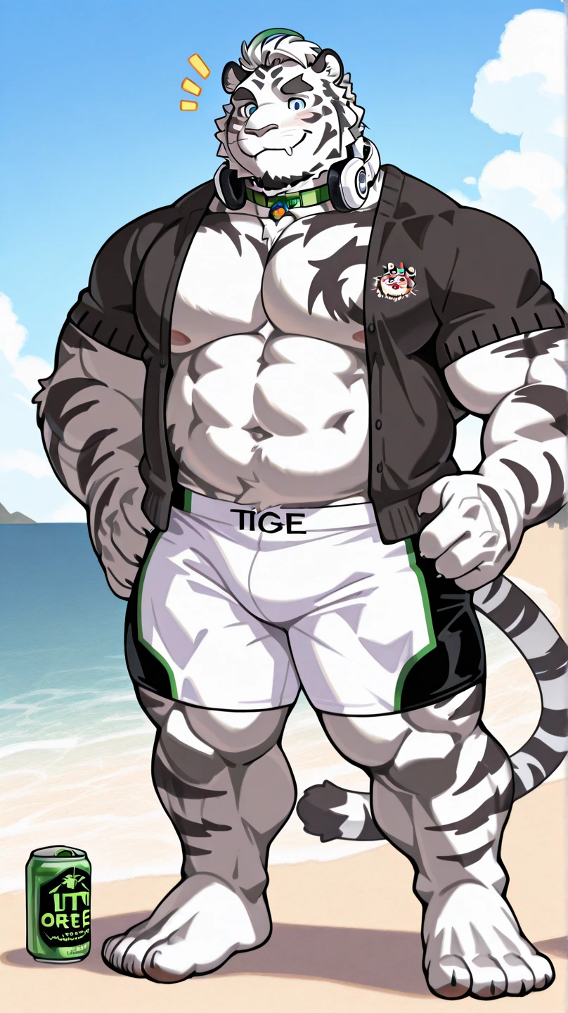 Tabaxi Knight，cheetah，youth，Handsome，Say hello by chance，Cai Xukun&#39;High quality fan art，clear lines，Earrings in the ears, massive pecs, huge pecs, bulging pecs, sagging pecs, hard nipples, fat pecs, massive bulge, huge bulge, genital outline, straining bulge, fat bulge, love handles, sweat pants, sweat shirt, hoodie