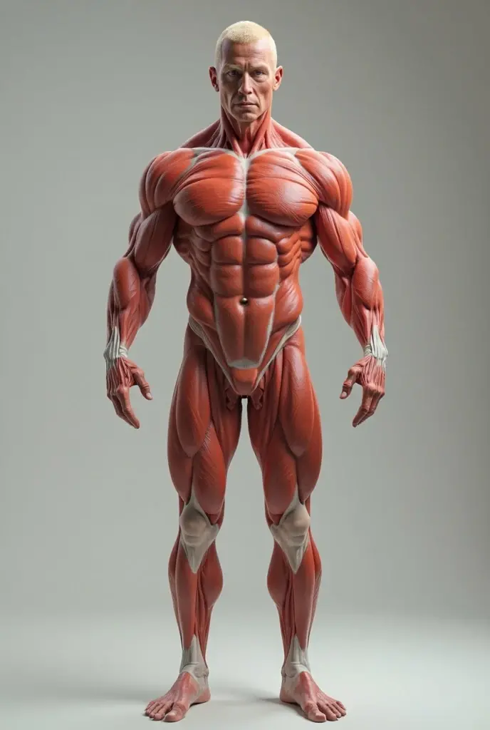 Naked man with muscular chest, muscular ass and huge cock