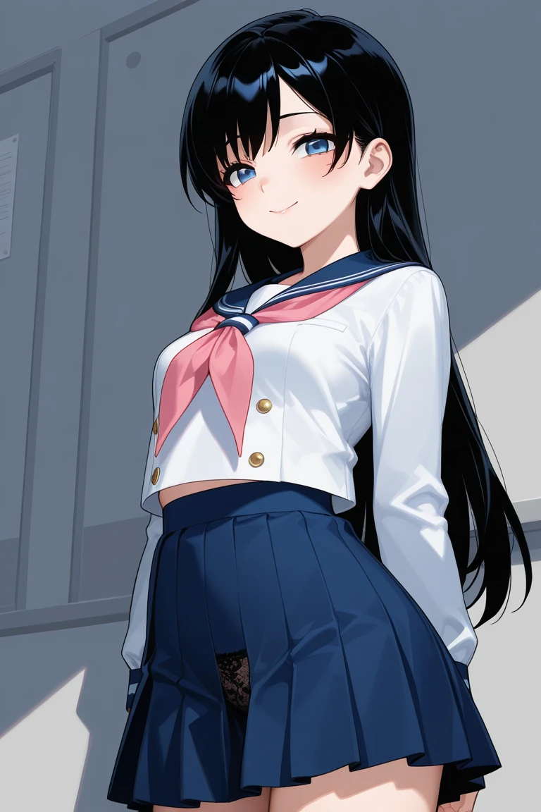 "(perfect masterpiece:1.2), (highest quality:1.2), stunning face,  compensate, long and luxurious eyelashes, lip whole, irresistible charisma.",(((mature woman))),(((twin tails)))，raised his arms,NSFW,(((Chubby)))，((((school uniform)))，hair clip，wallpaper，(((black hair)))，very long bangs，hair between eyes，((Are fat))，((((Mother))))，lipstick，()，blue skirt，have a school bag，black long socks，smile，((((tanned skin))))，blue eyes