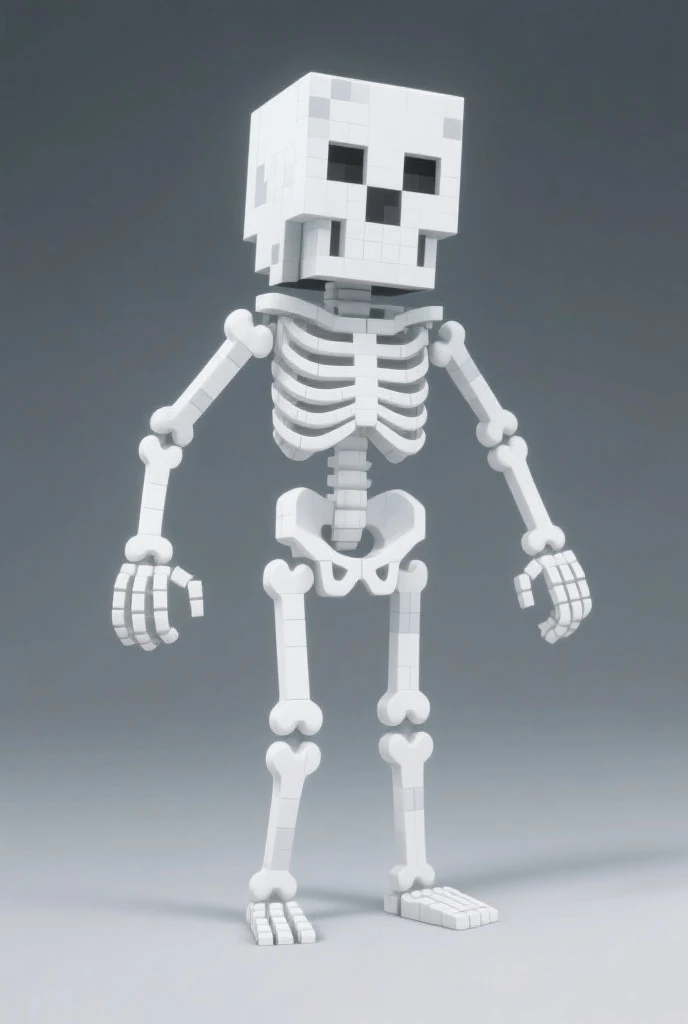 Make a King Whiter skeleton with square minecraft design