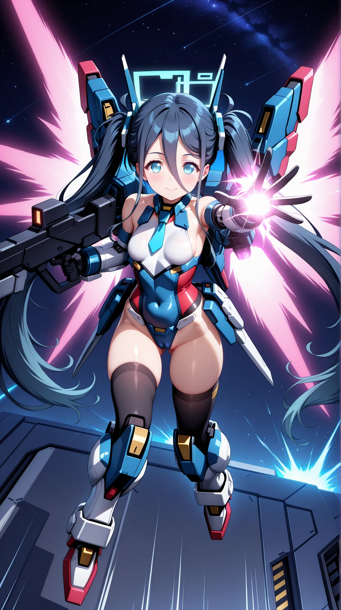 cyberpunked、(mecha musume:1.4)、(masterpiece1.5),hyper quality, Hyper Detailed,Perfect drawing,NFSW,。.3D,16K illustrations、((clearface))、Hi-Res、((Tokusatsu Heroine))、((Transformation Heroine))、Cartoon image of lace girl sexy art,Huge breasts,Solo,Long hair, half-opened mouth,Looking at Viewer,Bare arms, Bare shoulders, Black hair, large eyes with double eyelids,,lofty nose,Thick lip,Cowboy Shot, Nice backgrounds for your subject、beatiful backgrounds、spot light、Vibrant colors、(((Detailed drawing)))、Perfect Beautiful Girl、(((Perfect Photo))