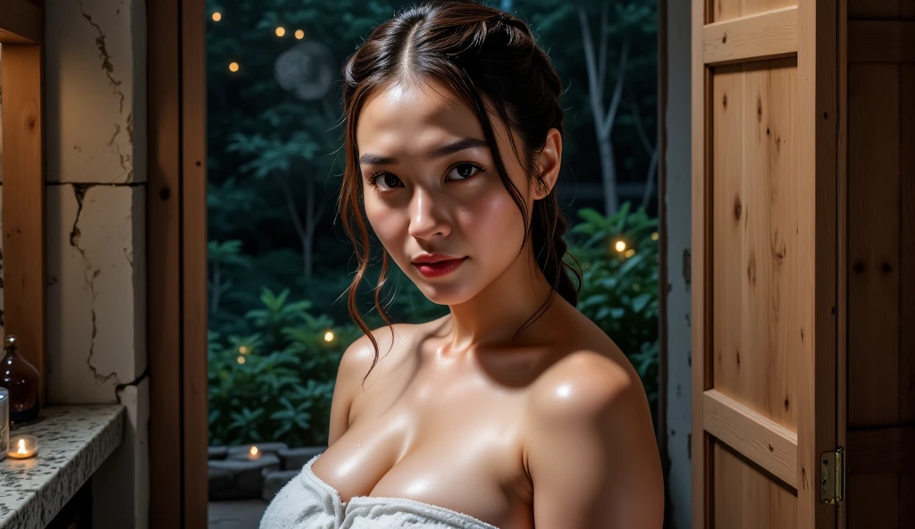 (best quality,4k,8k,highres,masterpiece:1.2),ultra-detailed,(realistic,photorealistic,photo-realistic:1.4),portrait,beautiful faces,a japanese young girls,(deep soaking:1.4, laying in water), undressed,perfect sagging breast, onsen, hot springs,warm golden light, reflections on water,a bit smiles,bun hair, foggy atmosphere,vivid colors,natural and peaceful setting,serene horizon,summer vibes,tranquil moments,endless happiness, photon mapping, dynamic lighting