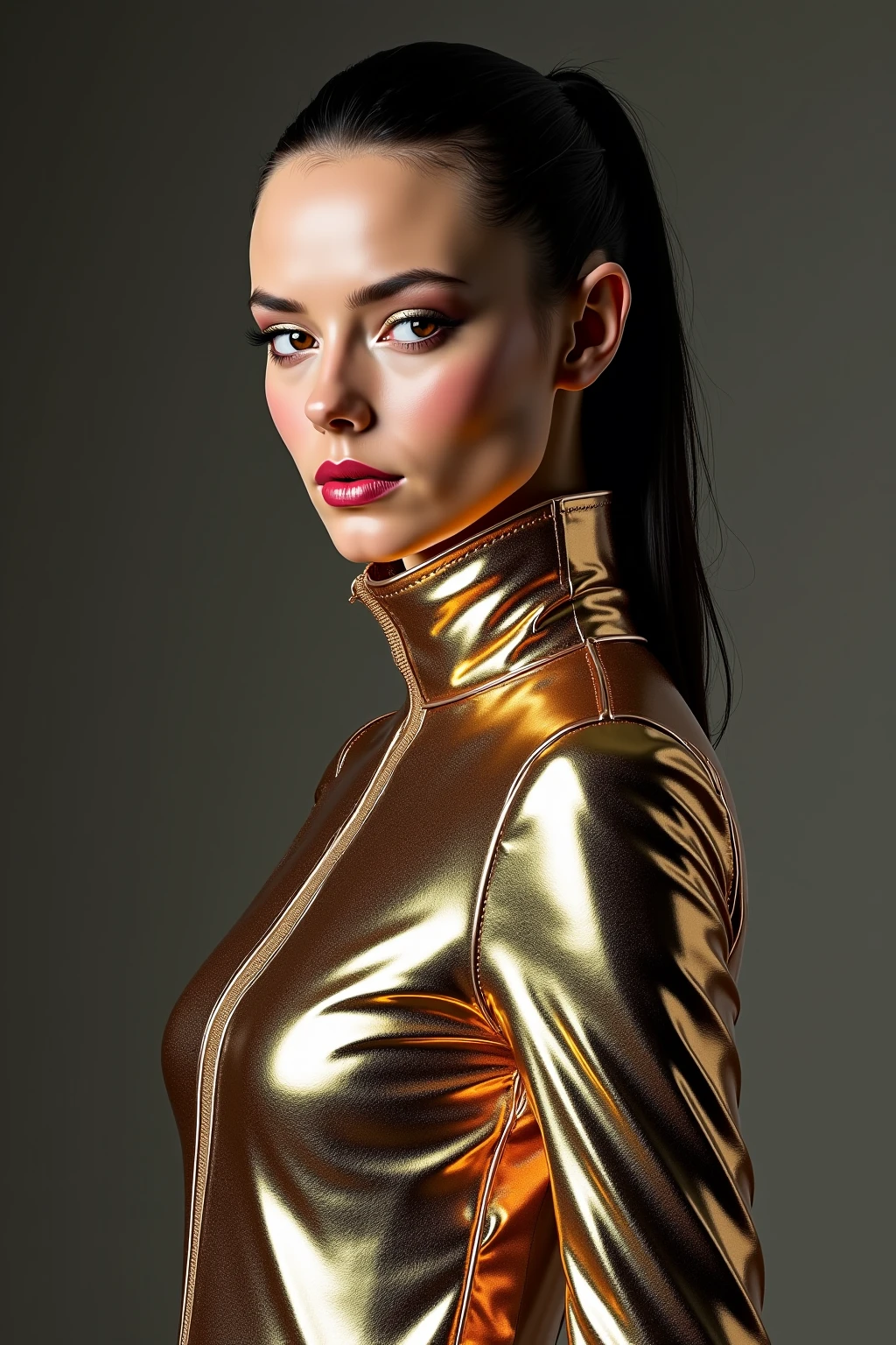 4ny4tj, orange leather costume, sci-fi, futuristic, depth of field <lora:4ny4tj:0.8>
