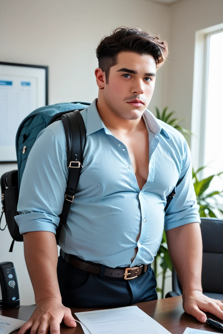 Dad teacher, mostrando su ropa interior a 2 alumnos ,en boxers apretados, con bulto grande en la entrepierna. Guapos. Realista
