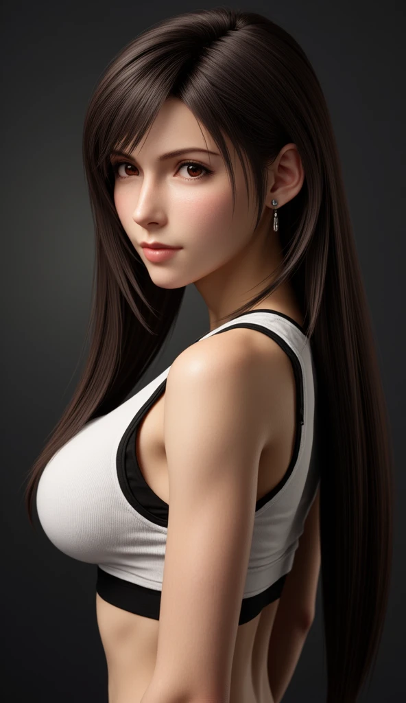 long straight dark brown haired gamer girl leaning into the camera, three-quarter headshot, photo from front above, dark red hoodie, straight hair, large leather gamer headphones, medium breasts, skintight black top:1.2, cleavage, purple bra:1.2, looking at viewer, realistic, 4k, cinematic lighting, perfect, soft lights, intricate details, high resolution skin:1.2, realistic skin texture, realistic face, perfect anatomy, lean girl, fit girl, sfw:1.2