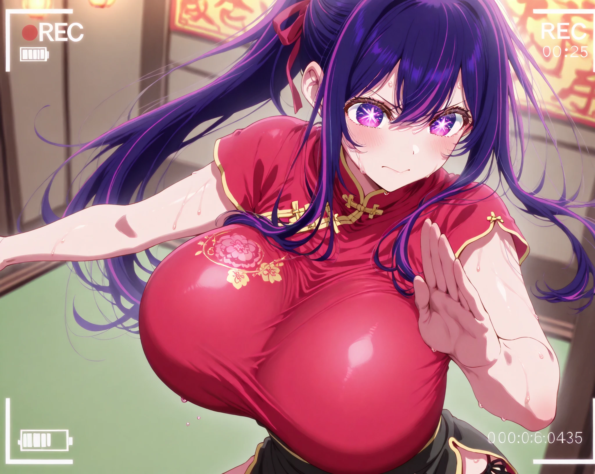 masutepiece,Best Quality,Ultra-detailed,High resolution,Unity 8k壁纸,super detailed skin,Cinematic lighting,Beautiful detailed eyes,Ideal ratio body proportions,(gigantic breasts,Nipples pointing upwards:1.4), bikini of, underboob, Small bikini,((slim)), Thin, an hourglass figure, Toned, Dim lightning, microbikini, thick thighs,shrine maiden,