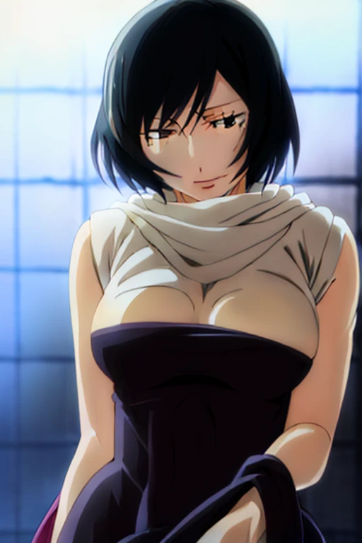 (masterpiece, best quality:1.2), highres, anime screencap, anime coloring, 1girl, solo, parted lips,
Yui_Minamito, purple hair, short hair, bob cut, bangs, hair between eyes, purple eyes,
white shirt, (open shirt, unbuttoned:1.2), long sleeves, sleeves past wrists, collarbone, navel, no bra, white panties, ultra detailed panties,
standing,
indoors, bedroom, from above, looking at viewer,
<lora:add_detail_CyberAlchemist:0.4>, <lora:GoodHands-beta2:0.8>, <lora:YuiMinamito-000010:1>