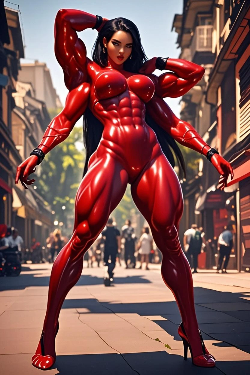 (beautiful girl face:1.45), megan fox as a beautiful vampiric girl with a muscular red carnage body, (mouth wide open with tongue out:1.25), (red carnage anatomic muscular bio-mecha muscle suit:1.25), (body totally covered in muscles, veins, tendons), (perfect muscular ???????), (fake large breasts:1.25), (slim waist:1.25), (long hair:1.25), (perfect hands:1.25)
