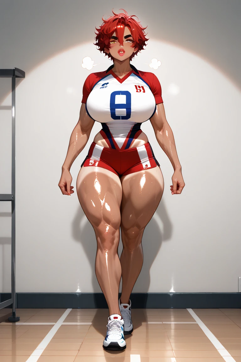 Painful expression (a female athlete,Wearing a black competition swimsuit,Picking the pussy with both hands,Pussy leaking,Wet crotch)。