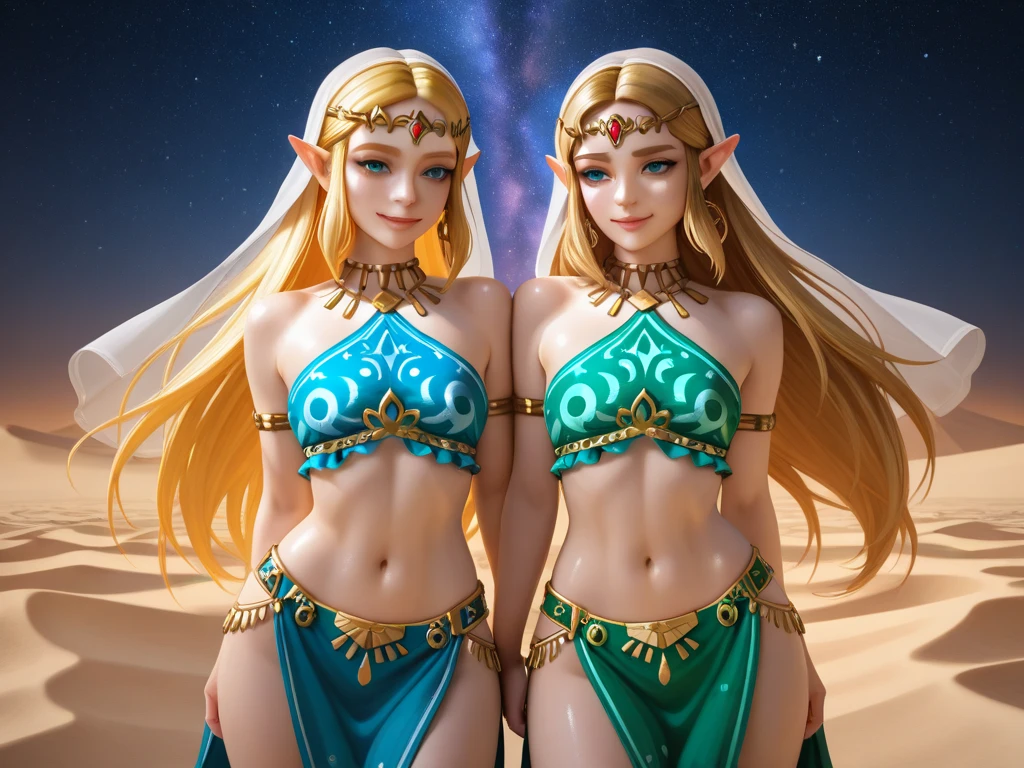 Blonde,Elf,Belly Dancer,Sisters