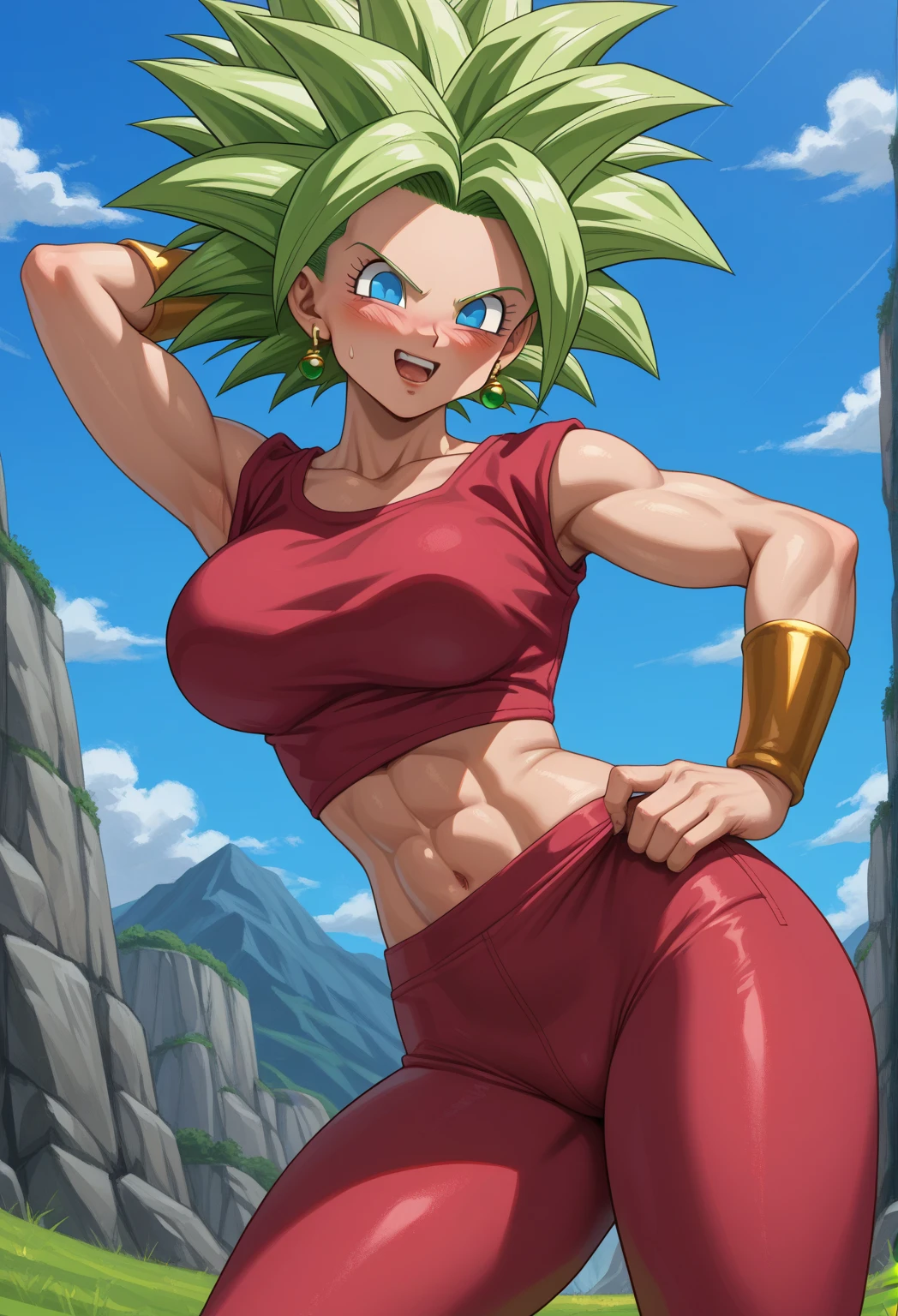 (masterpiece:1,2), best quality, bedroom, facing viewer, looking at viewer, kefla_dragonball, green hair, aqua eyes, earrings, nude, full of sweat, wet body, 1boy, angry, smiling, big breasts, sex, spooningon, spread legs, huge penis, cum in pussy, semen overflowing from pussy,