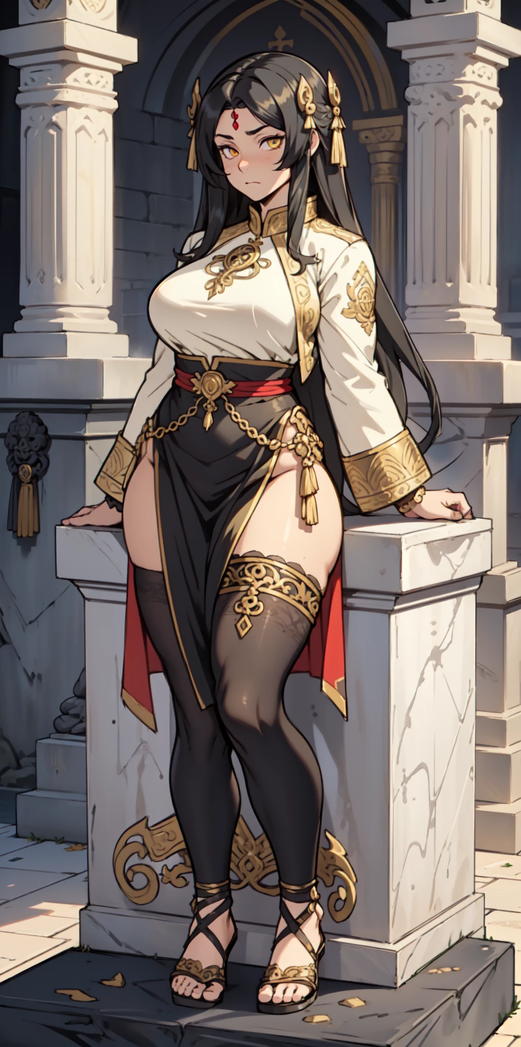 (masterpiece, 4K ,Super detailed:1.2), (anime:1), (Perfect quality), The whole body is shown, Bodybuilder Superhero, bikini, Muscular female warrior, Muscular and ultra violent women, Powerfully々And, epic magician girl character, RPG concept art character, Dressed like a priest