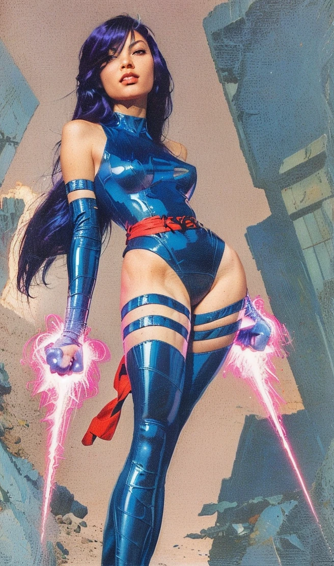 4K, sexy woman, leather suit, muscular body, long hair, holding 2 katana