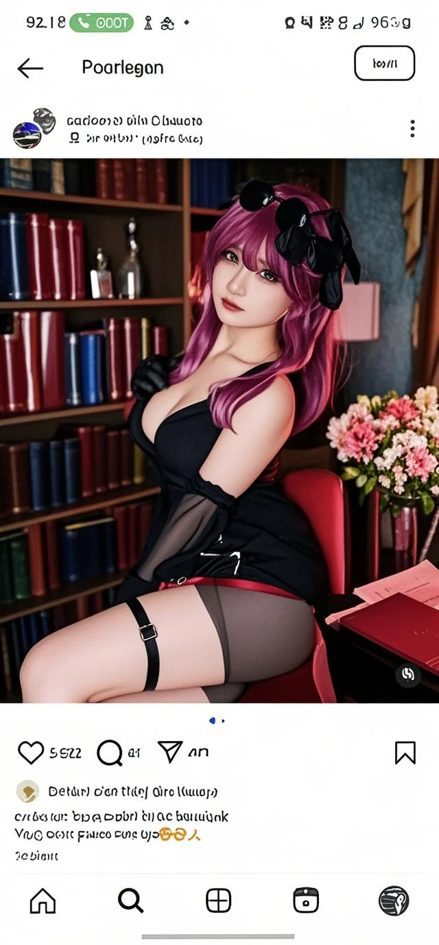 masutepiece, Best Quality, Illustration, Ultra-detailed, finely detail, hight resolution, 8K Wallpaper, Perfect dynamic composition, Beautiful detailed eyes, black t shirt and mini shorts, Neon pink Hair, mid-chest, Natural Color Lip, Random and sexy poses,Smile,20 years girl　Colossal tits、nightclub、sheer body stockings、