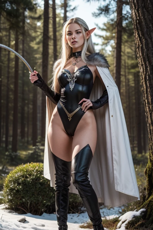 masterpiece, best quality, CG, wallpaper, HDR, high quality, high-definition, extremely detailed, full body toe to head female drow, colored skin, dark elf, blue skin, grey skin, pointy ears, cape, armor, looking at viewer, 1girl, forest, dark forest, mythical forest, dimmed light, brown eyes, long hair, chibi