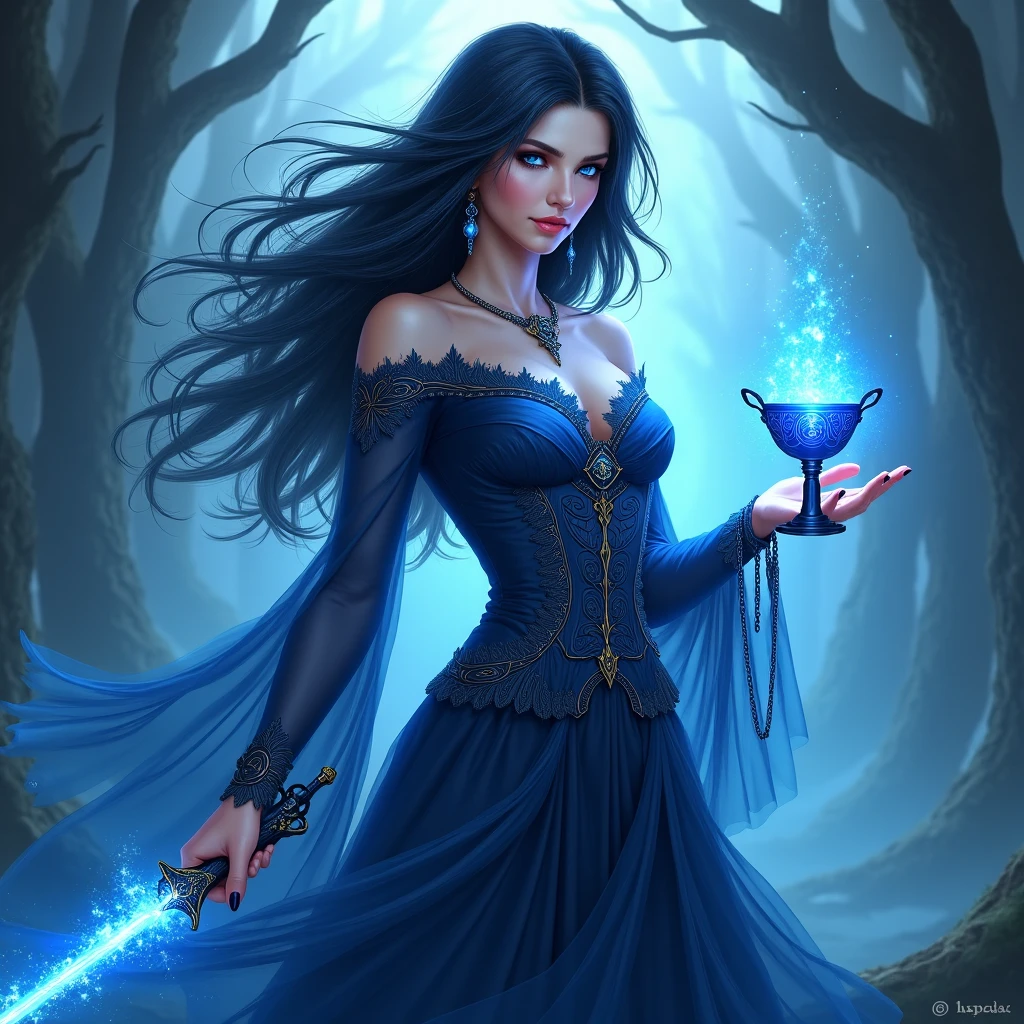 a beautiful witch woman near a lake, detailed face and eyes, long hair, mystical atmosphere, ethereal, fantasy, magical, glowing, mist, soft lighting, dramatic lighting, moody, cinematic, dramatic, hyper-detailed, 8k, photorealistic, intricate details, masterpiece