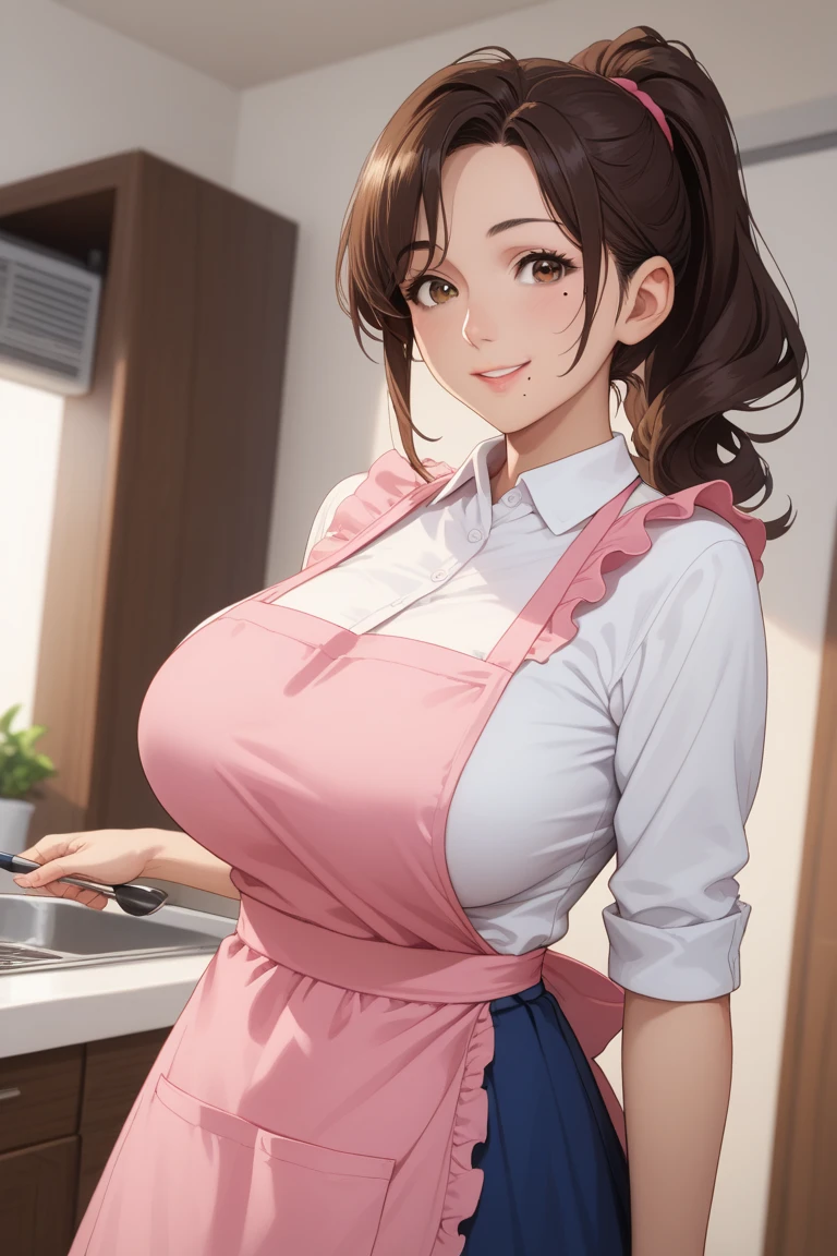 ((((highest quality)))), (((Ultra-precision CG 16K))), (((masterpiece))), (((Very detailed))), (((Extremely detailed))), (((Black outline:1.3, Written boundary depth:1.3 , Written soft outline))), Blur, Bokeh, Maximum clarity and sharpness,Multilayer Texture, Surface Shading, Cinematic lighting, Beautiful details sparkle ,Perfect Proportions, Limited to three woman, BREAK accurate, Anatomically correct, Highly detailed face and skin texture, drawn in detail, Highly detailed facial and skin texture, Detailed eyes, beautiful hair, Beautiful Japanese Idol face, Beautiful and beautiful eyes, Beautiful body, Beautiful breasts, Beautiful thighs, Beautiful legs, Beautiful fingers, (Beautiful views) , skinny body, ((Beautiful Skin)), ((Skin Texture)) BREAK breast enlarged, large Breasts, rocket breasts, slender waist, (blush, smiling:1.3,) BREAK (((oversized_shirt:1.3 , shirt untucked:1.3, no-pants))) , wearing earrings, BREAK (((cooking in the kitchen , pot-au-feu boiling , has a ladle in hand , stick breast out))),(serious, from side:1.3 , from below),