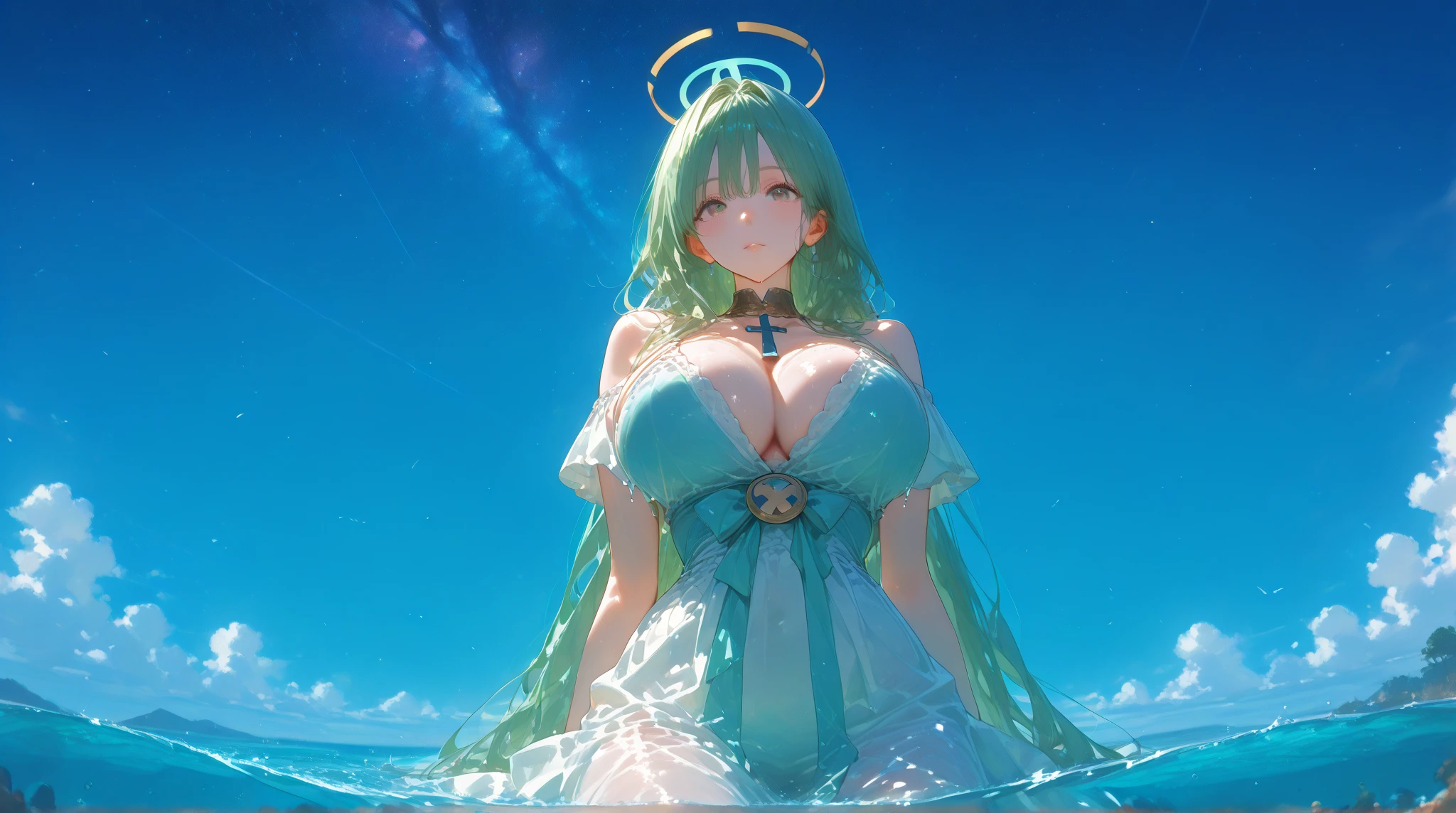 ,Even bangs、princess cut、black hair, bright eyes, naked, 光沢のあるnipple、(masterpiece),(highest quality:1.0), (ultra high resolution:1.0), Detail view, 8K, anime, masterpiece, brown eyes、nipple、attractive woman provocative look Blushing wavy hair very big breasts Fair skin Very detailed breasts Very detailed eyes her cheeks are flushed show your chest press your chest together I'm shy,large breasts,saliva seductive smile,ahegao, blush, sweat, rolling eyes, tears, 1girl,bishojo, beautiful starry sky、grassland、thick eyebrows、Bunny girl, M legs,show off breasts、I'm looking here、one girl,grasslandの背景、Blue sky、