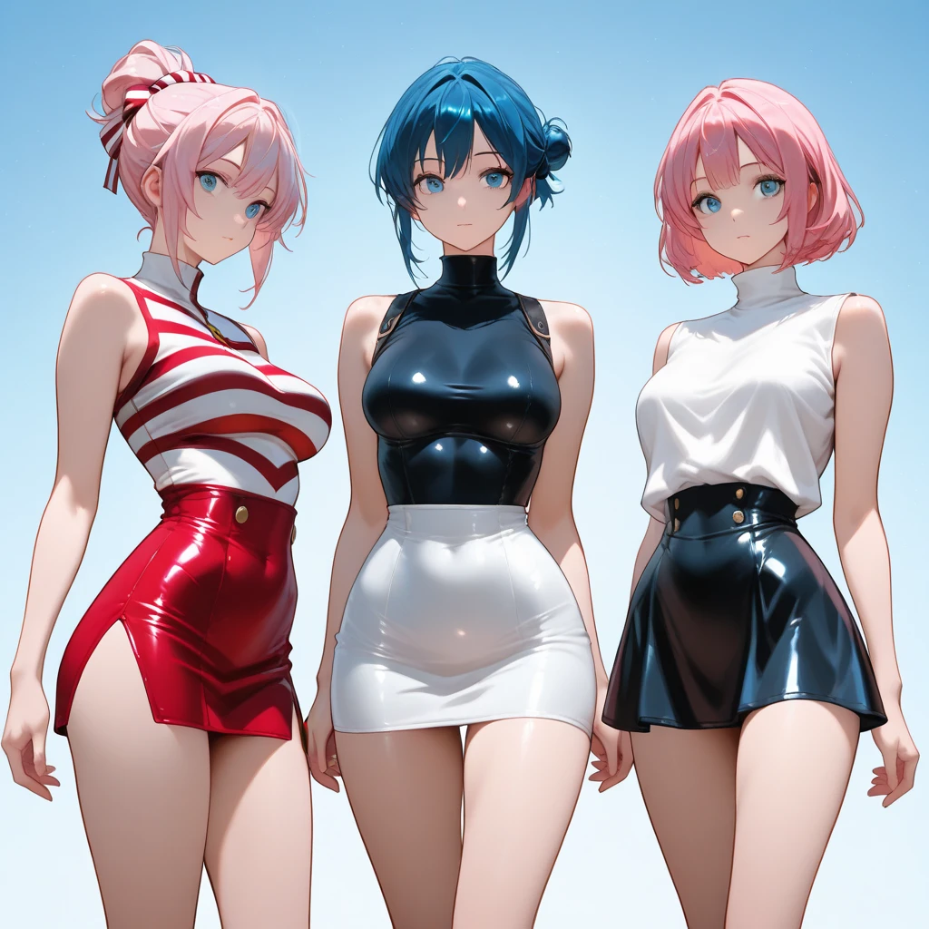 score_9, score_8_up, score_7_up, pixel art, 5girls, long shot, pool background, wearing a monokini, lovely lighting, bob cut hair, grey eyes, confused expression
