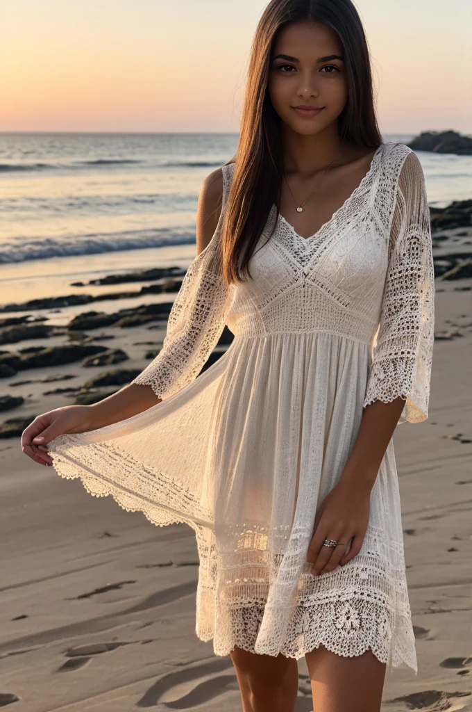 White lace resort dress
