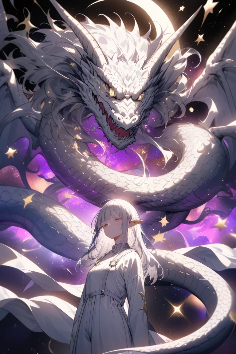 Dragon horned head,Dragon&#39;s winged back,Butt with a dragon&#39;s tail,The arms and legs have scales,With dragon hands and feet.Ice Dragon,Beautiful youth.18-year-old,Long Hair,Glowing Eyes,fly in the sky,