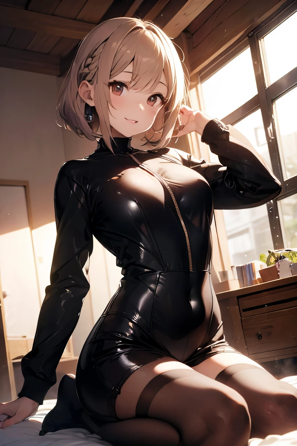 melhor qualidade, ultra high resolution,detailed facial features,HDR,8k resolution, 1 meninas, abdomen, areolas, big seios, Cabelo preto, May, botas, seios, vestido, roupas femininas, female only, SHOES, olhos verdes, high heel botas, large seios, Perna para cima, lambendo, Pele clara, light skinned female, olhando para o espectador, mamilos, open May, roupas abertas, boca aberta, bichano, Sozinho, language, language out