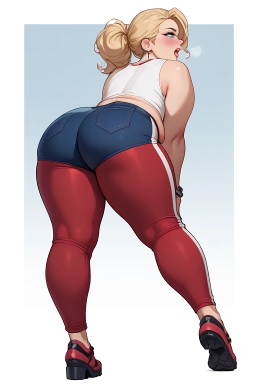 ((masterpiece)),(((best quality))),((character design sheet)), illustration,1woman, environment Scene change, (low twin Tails:1.4),((park ranger)), muscular, white legs, thick legs, (pale skin:1.3)scribbles and marks, (gigantic ass:1.4) cargo shorts, ((detailed face:1.1)), rough sketches, (puffy lips:1.4), pose too, ((orange hair:1.2)), (park ranger outfit:1.5) , 8k,16k, (simple background, light background: 1.3)