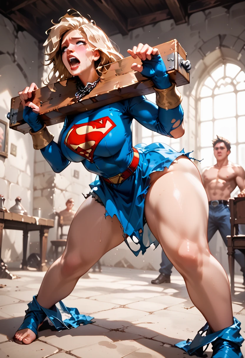 (((1 girl, cute, ((NSFW)), (((accurate anatomy))), (((Huge breasts))), ((long legs)), ((wide hips)), ((((Muscular Legs)))), (((Massive Female Bodybuilder))), (((((Huge Muscles))))), sleeveless denim jacket, white lace bra, jeans, black elbow Gloves, blond, short hair, kinky hair, side parted hair, blue eyes))), (((blond hair))),
dynamic poses, realistic style, depicting a group of characters in various action scenes, from intense battles to lighthearted moments, with dramatic speed lines and bold sound effects, capturing the excitement and energy of the story, Laser rays from the palm of hand, Attack forward with palm, stonehedge, england,