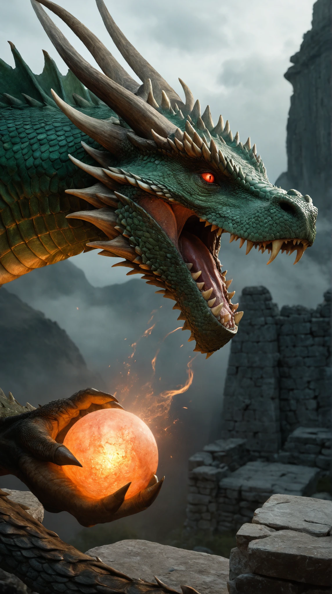 dragon breathing fire