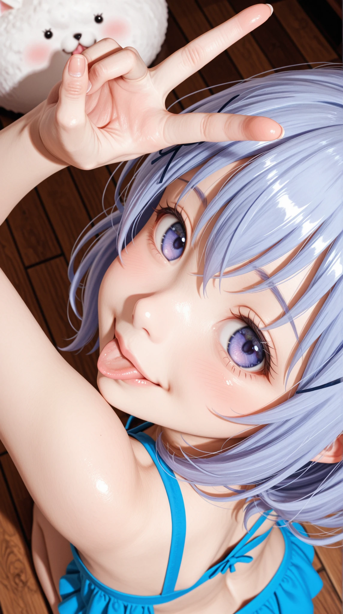 16k, highres, masterpiece, best quality, 
cinematic photo, 
ayaka, 1girl, solo, twintails, blunt bangs, small breasts, exposing breasts, showing breasts, nipple,
red bikini, 
cheerful, :D, on poolside, 
35mm photograph, film, bokeh, professional, 4k, highly detailed, topless, erotic, horny
