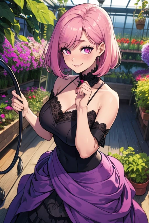 blue_rose, flower, pink_flower, pink_rose, pubic_tattoo, purple_rose, red_flower, red_rose, rose, rose_petals, rose_print, spoken_squiggle, squiggle, thorns, white_rose, yellow_rose, ibaraki_kasen, black_rose, playboy_bunny, bandages, green_flower, 1girl, pantyhose, condom_wrapper, elphelt_valentine, pink_hair, flower_ornament, double_bun, condom_in_mouth, bandaged_arm, orange_flower, condom, breasts, black_flower, black_legwear, floral_background, rabbit_ears, purple_flower, back_tattoo, tattoo, smile, short_hair, bare_shoulders, shackles, solo, hand_on_own_face, cuffs, chain, heart, pink_eyes, animal_ears