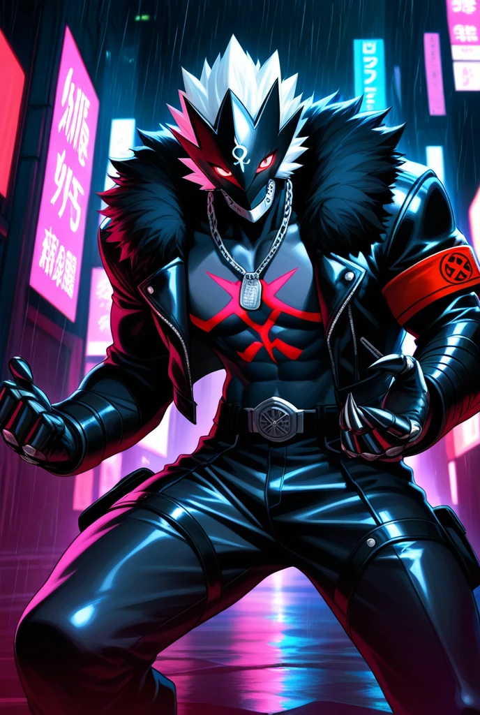 (full body), Beelzemon, fighting in a intense battle