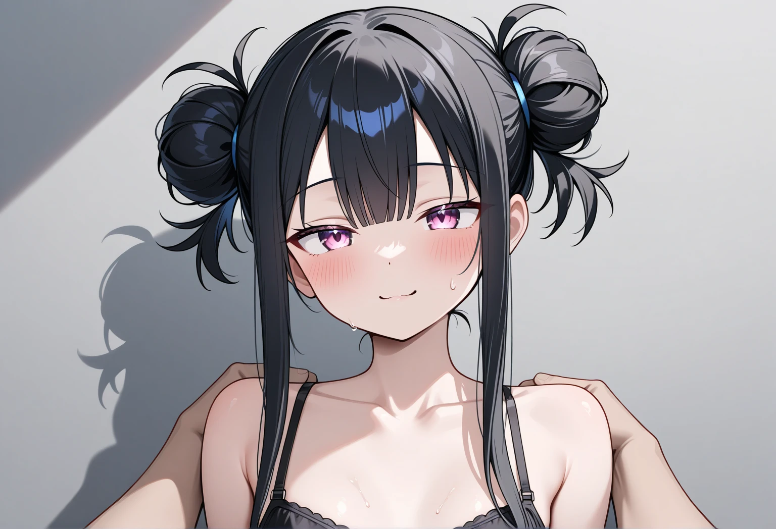(((masterpiece, High resolution, perfect face))), beauty of China, 30 years old, beautiful face, white background, light purple bikini, embarrassed look, look at the camera, ((top quality eyes)), ((detailed texture)), standing and look at me, Married woman, cool women, ((high resolution eyes)), black hair, ponytail, nsfw