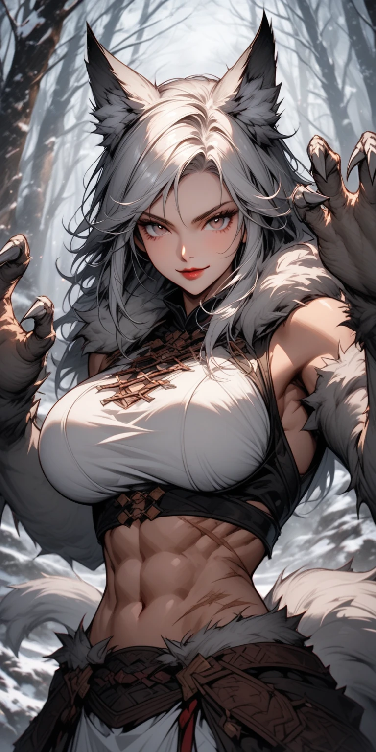 (best quality,4k,8k,highres,masterpiece:1.2), ultra-detailed, (realistic,photorealistic,photo-realistic:1.37), mature ebony-skinned female with long flowing silver hair, wearing a gilded form-fitting dress, curvy, thicc, has large black demon wings, has demonic horns, alluring gaze, portraits, seductive grin, standing in the rain, she is wet, MORRIGAN
