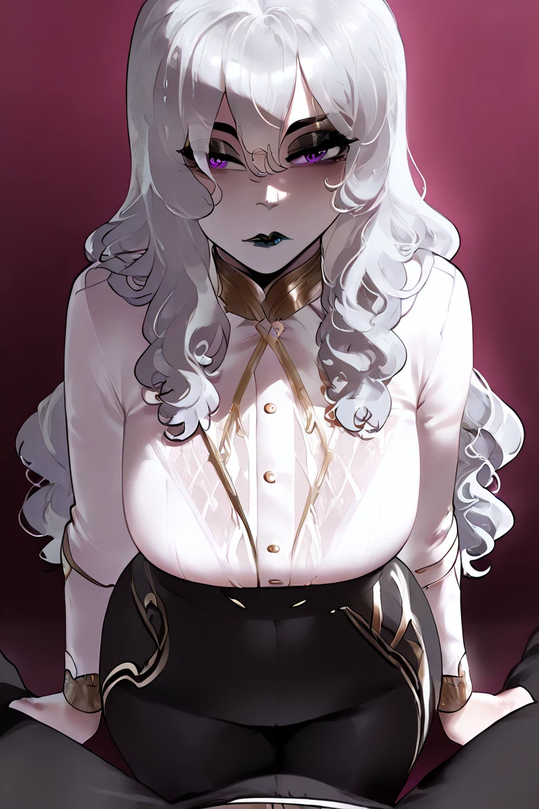 score_9, score_8_up, score_7_up, score_6_up, score_5_up, s4b, solo, purple, red, black background, doe eyes, Exquisite eyes,Red Eyeshadow, Red lips,cute laugh, Ukiyo-e, masterpiece, high quality, at the lowest limit, Tiny,White boots,Huge breasts,Bare shoulders,,Lace,Lace stockings,Lace skirt, tokyo revengers, Hair color (light lilac)short, lavender eye color, a small cross earring in the left ear, tokyo revengers the nickname twin dragon