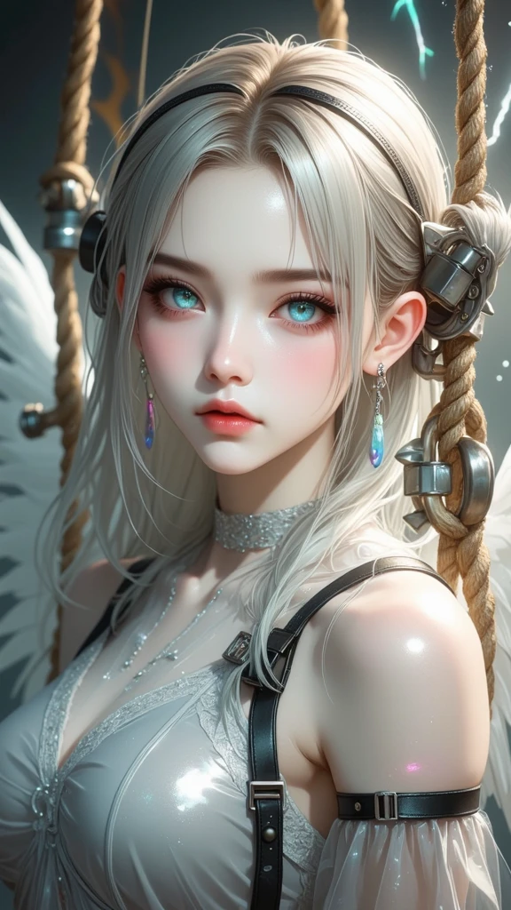 a girl with light colored hair,nude,sexy viking armor,standing,rainbow colored cosmic nebula background,stars,galaxies,intricate details,perfect face,best quality,4k,8k,highres,masterpiece:1.2,ultra-detailed,realistic,photorealistic,photo-realistic:1.37,HDR,UHD,studio lighting,ultra-fine painting,sharp focus,physically-based rendering,extreme detail description,professional,vivid colors,bokeh,fantasy,digital art green eyes