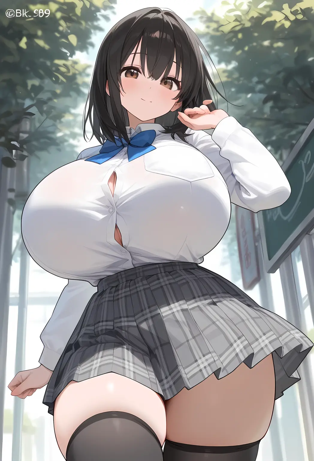 (Very large breasts、Cleavage:1.9),Kitasan Black(Horse Girl),Huge breasts,smile、(school uniform)、Cherry blossom trees、Outdoors、A large number of people、(Putting on a collar:1.5)、Earrings、Earrings、bracelet,(masterpiece, Highest quality, Highest quality, Official Art, beautifully、aesthetic:1.2), (Super detailed)、(Nipples:1.5),navel piercing,Shaved,Open your mouth,(Steam is coming out of the body:1.5)、Cleavageがある,(Cowboy Shot)、(Beautiful Face:1.5)、(Shirt lift:1.5)、flipping clothes,Upper Body、Exhibitionism,Short skirt、Skirt flipped up、White lace pants、garter belt,Highest quality、Animal ears、Breast milk is coming out、White micro panties、((Exposing the breasts))、(nsfw:1.5)、bright