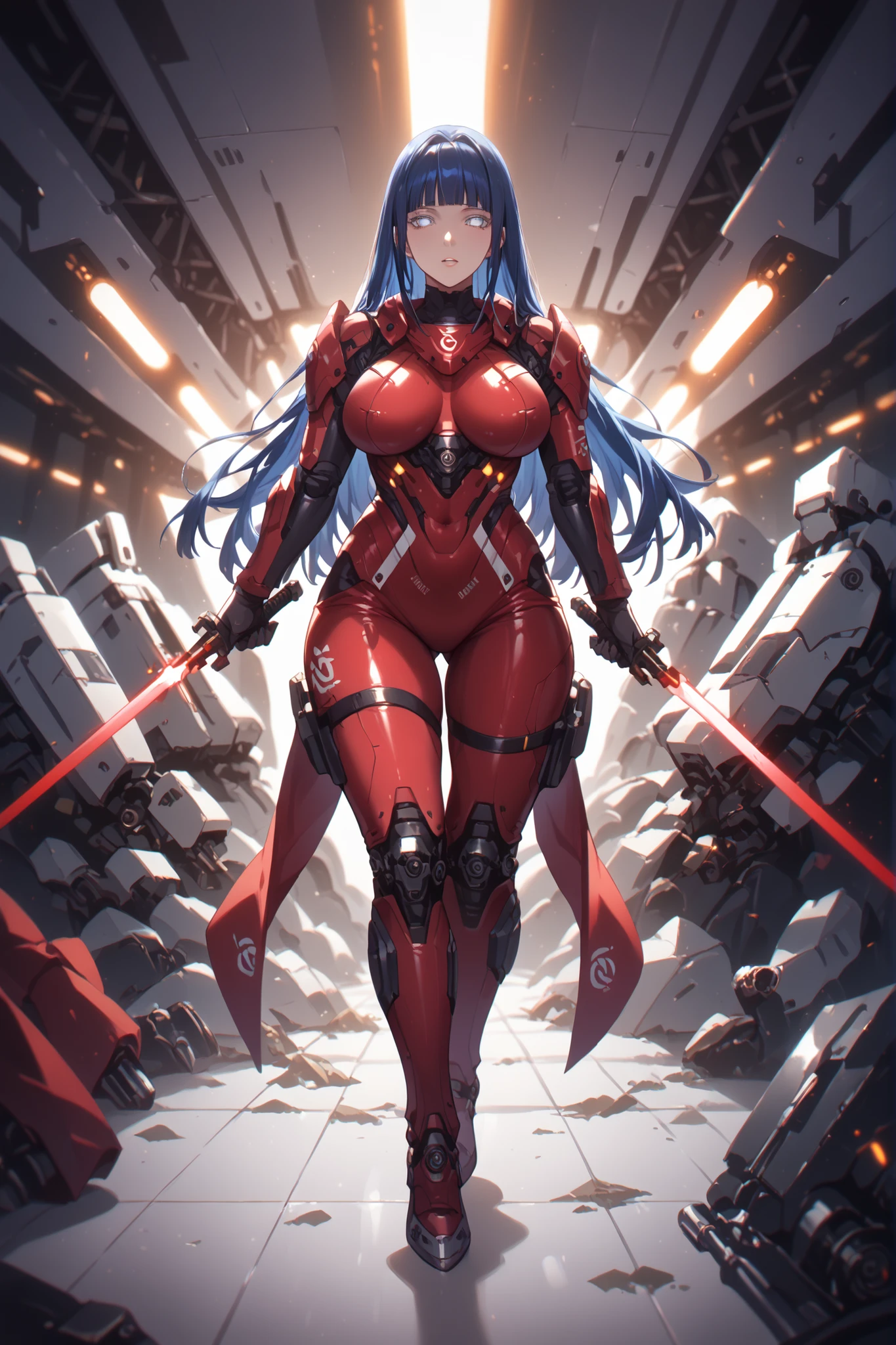 Fraction_9, Fraction_8_up, Fraction_7_up, Fraction_6_up, Fraction_5_up, Fraction_4_up, source_ Japanese cartoons , , Tag 2, quality_masterpiece, Anatomically correct , A BEAUTIFUL FACE , perfect face, Very Detailed Beautiful Face and Eyes, pretty face , Detailed Facial, Delicate Facial Features , Detailed Skin , Large breasts : 1.6, Wide hips, huge ass , huge ass , Thick Legs, Sensual woman, A sexy hot beautiful mature women. Red metal suit . Full Body Metal suit. Big metal Wing, Hyūga_Hinata's/Boruto, Dark Blue Hair, White eyes, Hime-Cut Long Hair, On Jumpship, Destiny 2 : The Taken King Themes, Sexually suggestive, Implied sex, Looking at viewer, Holding Long Sword, Laser-Sword, Dripping blood, Broken Suit Body, Her hands Being injured by an arrow, inside factory, scattered mechanical parts,