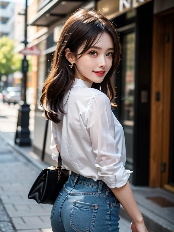best quality,masterpiece,ultra high resolution,(actual:1.4),original photo,ultra high definition，8k，there is a girl，fashionable clothes, RAW photo,  CG rendering, Blurred background, deep shadow, 16K, bokered, Very detailed, wallpaper, depth of field, movie light, Ray tracing