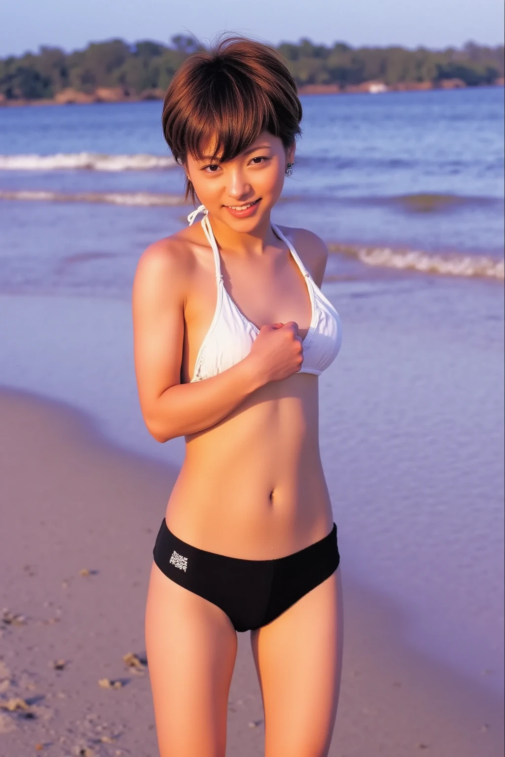white small flower pattern、Light blue bra、transparent light blue lace、light blue half cup bra、