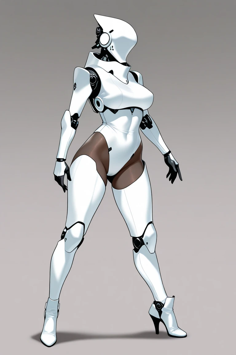 8k ((full body view:1.4)) (large eyes:1.3), defined cheekbones, 1woman, ((woman has no face, ((sleek silver bodysuit:1.6)) (detailed face:1.5), silver skin,(puffy lips:1.5) (silver skin:1.6), (bald woman:1.7), (skinhead) ((stands confident)),(Muscular:1.3), ((gigantic breasts:1.5)) ((side view:0.6)), )highly detailed, majestic, digital photography, art by artgerm and ruan jia and greg rutkowski, ((metal wings on back)), (masterpiece, sidelighting, intricate details
