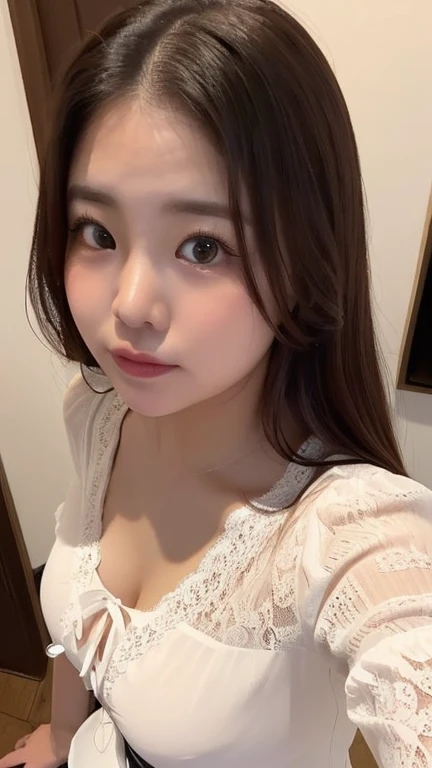 ((Highest quality、8k、masterpiece:1.3))、1 girl、Beautiful woman with slim abs:1.3、(Big Tits:1.2)、Cool white blouse:1.1、Ultra detailed face、Detailed eyes、double eyelid
