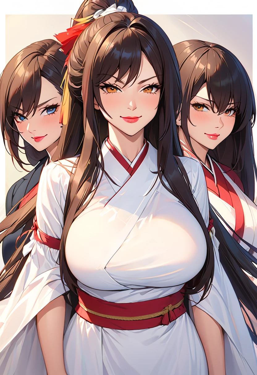Brown haired sisters,Lesbian,In heat,They are hugging each other,kimono,Half naked,Squirting