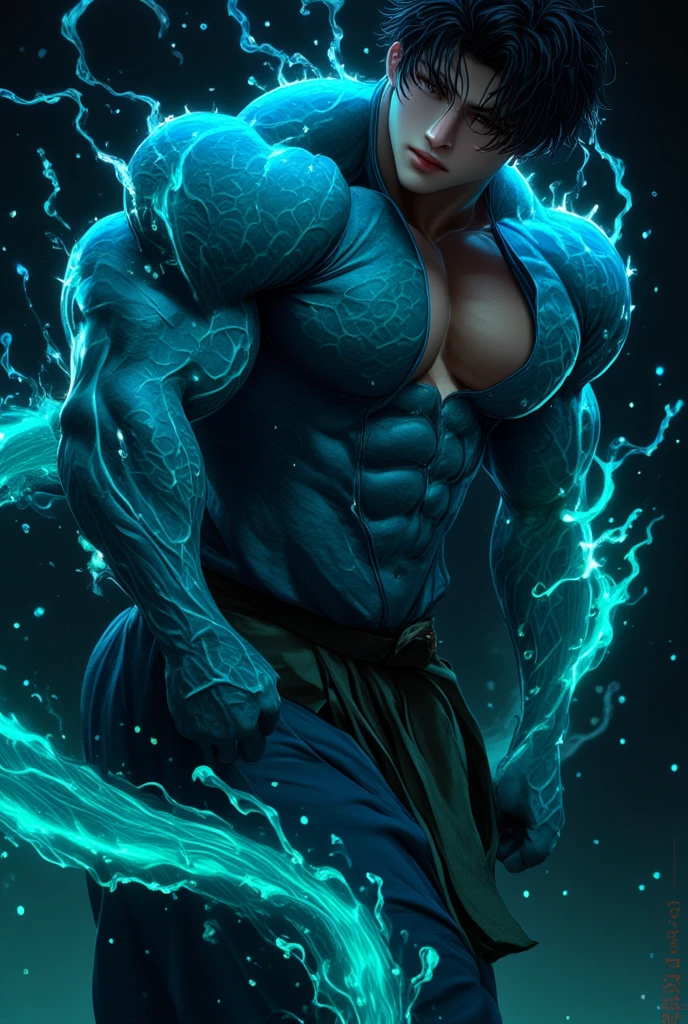 ((absurdres)) ((perfect whole body)), ((ultra photorealistic)), Top quality, ((Photorealistic)), ((16k UHD)), High Definition, Unity 8K wallpaper, high res, ultra sharp, ((masterpiece)), best quality, ((intricate details)), (((detailed eyes))), (((perfect face))) (((detailed face))), masterpiece, highly detailed exquisite character art, melancholy lighting, (((perfectly detailed anatomy))) (((cinematic light))), ultra-realistic, (((detailed body))), (((detailed muscles))), (((1Male))) (((Bodybuilder))), (((muscular))), ((bara)), slime body, slime male, old slime male, slime butt, slimy humanoid, liquid slime male, sexy, Neon (((light-blue Slime Body))) soaked, liquid, male swimming in slime, slime bulge, slimy bulge, humanoid slime man, Humanoid slime bodybuilder, masculine, ((shiny)) ((glowing)) god-rays, trapped, in a forest lake,