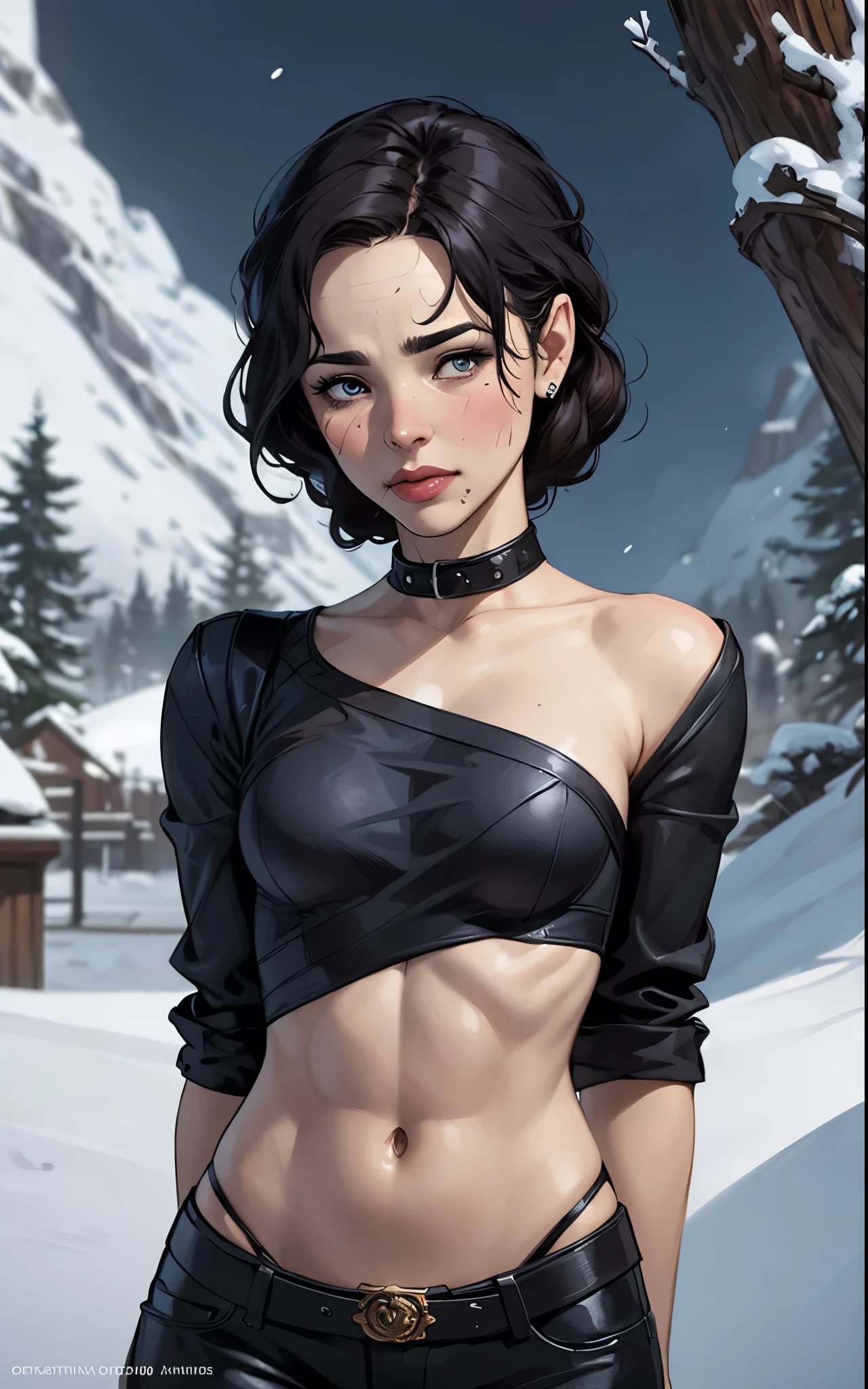 Cartoon style digital illustration style GTA digital style, atompunk style, highly detailed character design, detailed digital art courage, Forest Fan Art, Portrait Character Design, beautiful digital illustration , high quality portrait, comic art, young woman hair with beautiful braids . Queen Anna of Arendelle Expressive eyes with medium lines, medium bust and wonderful and sexy clothes. expression of sexual desire from waist to head illustration Queen Anne of Arendelle atompunk style Fallout 4 pose playboy magazine with beautiful breasts without clothes wonderful breasts Character Christina Ricci black hair Morticia Addams style cartoon image of a woman .cartoon style illustration, cartoon art style, cartoon art style, digital illustration style, a close up of a cartoon of a woman in costume, Adam Hughes , Snow White as a d & lutador, Snow White, pinup-style comic book , inspirado , , , portrait of Snow White, comic book style, comic book character design from the 90s, Otto Schmidt, arte em comic book style, comic art close up of a woman wearing a black jacket and earrings, face like gal gadot, photo of the beautiful gal gadot , hybrid gal gadot , Gal Gadot, spontaneous photo of Gal Gadot , Gal Gadot Chinese dish , Portrait of Gal Gadot, Gal Gadot portrait , Gal Gadot as the Lady of Hell , sexy painting by Gal Gadotum, drawing of a woman with blood on her face and a bloody collar, , arte da personagem charlie bowater, Lois van Ross arafed woman in a black bikini posing for a photo, photo in shape, thin and delicate body, 2 female models , corpo sexy, sexy body with sexy belly, girl-shaped , attractive body, woman from the mid-20s , sexy body and face, sexy and hot body , half body cut, fitness model , toned body, great body, Very toned of a woman wearing a black blouse and pants