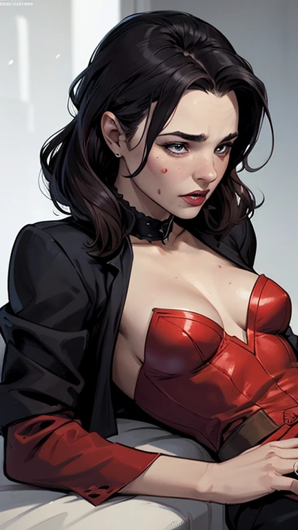 (extremely detailed 8k wallpaper), dark theme, Vampire the Masquerade, modern horror, 2020s, beautiful adult woman, wearing suit, expensive jewelry, sharp focus, (subsurface scattering:1.1), award-winning photography, centered face, face of supermodel Adriana Lima, ((a Toreador vampire)), half-body photo:1.1, long black hair stuck, supernatural gray eyes:1.2, serious smile, ((fleshy lips)), In front of the gym room, dramatic lighting, SFW