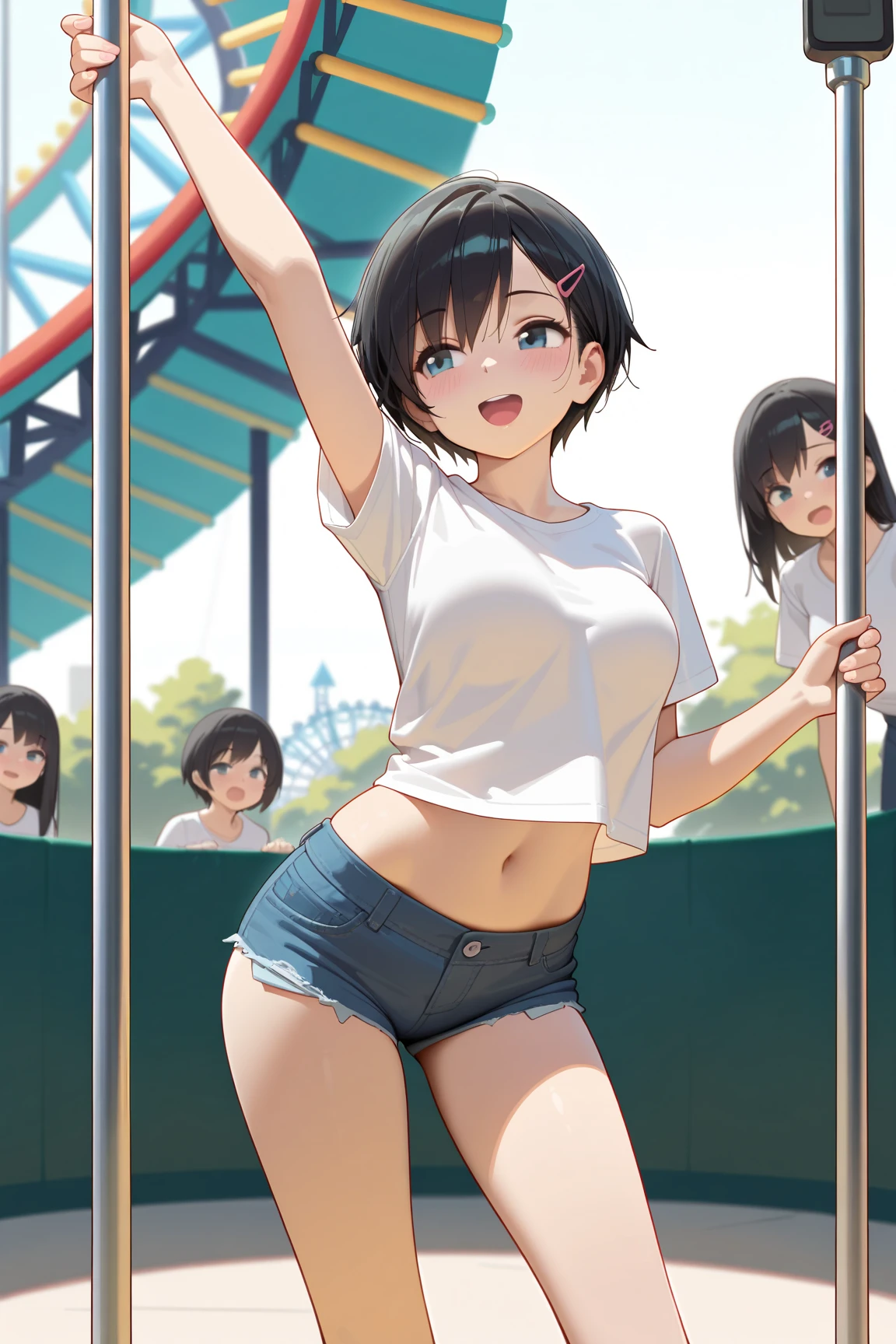 (Happy Crowd nudist))、Removable Exercise Clothes Buttocks Examination, beautiful legs、Short-haired girl