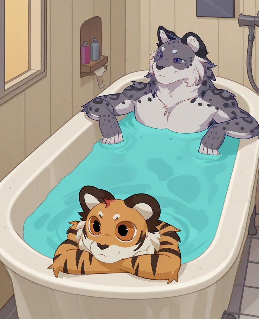 gumball watterson, flaccid, penis, and anais watterson, vagina, taking a bath together, nude, side by side, cum